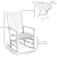 thumbnail image 3 of Outsunny Rocking Chair Set w/ Foldable Table, Outdoor Rocker Set, White, 3 of 10