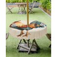 thumbnail image 4 of nqOlkjepod Farmhouse Rooster Outdoor Tablecloth with Umbrella Hole & Zipper, Vintage Country Animals Print Round Table Cover 54 Inch, Dining Waterproof Table Cloth Protector for Patio/Party/Picnic, 4 of 7
