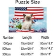 thumbnail image 3 of Coolnut 500 PCS Jigsaw Puzzles, Artwork Gift for Adults Teens Kitten with American Flag Wooden Puzzle Games, 20.5" x 14.9" 500 Pieces, 3 of 6