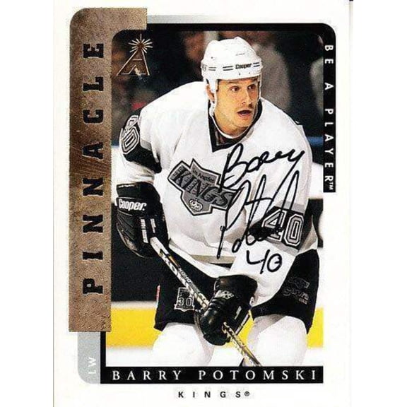 Barry Potomski certified signed LA Kings 1996-97 Pinnacle Be A Player card