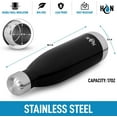 thumbnail image 4 of Hydration Nation Stainless Steel Water Bottle Double Wall Insulated - Midnight Black 17oz, 4 of 7