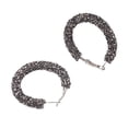 thumbnail image 2 of Aretes de aro jinwen Pendientes de diamantes de imitación gris, 2 of 7