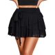 thumbnail image 1 of Falda Avidlove Mini Mesh Fluido con dobladillo Y2K de múltiples capas, color negro L, 1 of 5
