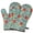 Pioneer Flower Floral-2, variant on Pioneer Flower Floral Print Pattern Oven Mitt 2-Pack Set, Heat Resistant Kitchen Gloves, 7.7" X 12"