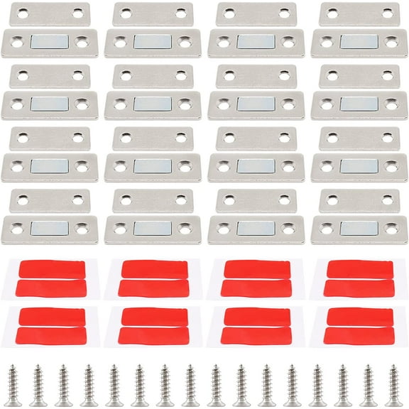Magnetic Cabinet Locks, 16 Pack Magnetic Door Catch Ultra Thin Cabinet Magnets Adhesive Door Latch, Stick On Magnetic Cabinet Latch Closures for for Kitchen Door Closet Drawer