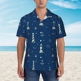 thumbnail image 4 of Fotbe Lighthouses and Anchors Hawaiian Shirt for Men Unisex Summer Beach Casual Short Sleeve Cotton Linen Button Down Shirts-Large, 4 of 9