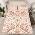 thumbnail image 2 of Homewish Floral Safari Deer Rabbit 3pcs Twin Sheet Sets for Female Men,Jungle Animal Twin Fitted Sheet,Exotic Style Breathable Flat Sheet,Super Cozy Room Decor, 2 of 7