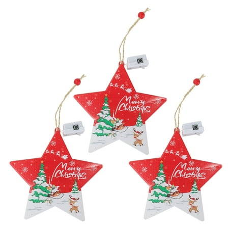

3Pcs Christmas Light Pendants Christmas Hanging Lamps Plastic Pendants Red