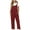 Wine, variant on Miluxas Plus Size Jumpsuits for Women,Women's Loose Baggy Pocket Jumpsuit Playsuit Trousers Overalls Cotton and Linen Jumpsuit On Yellow 10(XL)