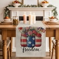 thumbnail image 2 of Table Runner 60 Inches Long for Kitchen Dining, Independence Day Dresser Scarf Farmhouse, Dining Table Decorations for Wedding/Parties, Spring Roses Flowers US Flag Rustic Plants 13 x 60 In, 2 of 8