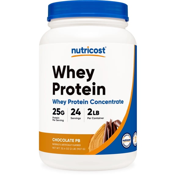 Nutricost Whey Protein Concentrate Powder (Chocolate Peanut Butter) 2LBS