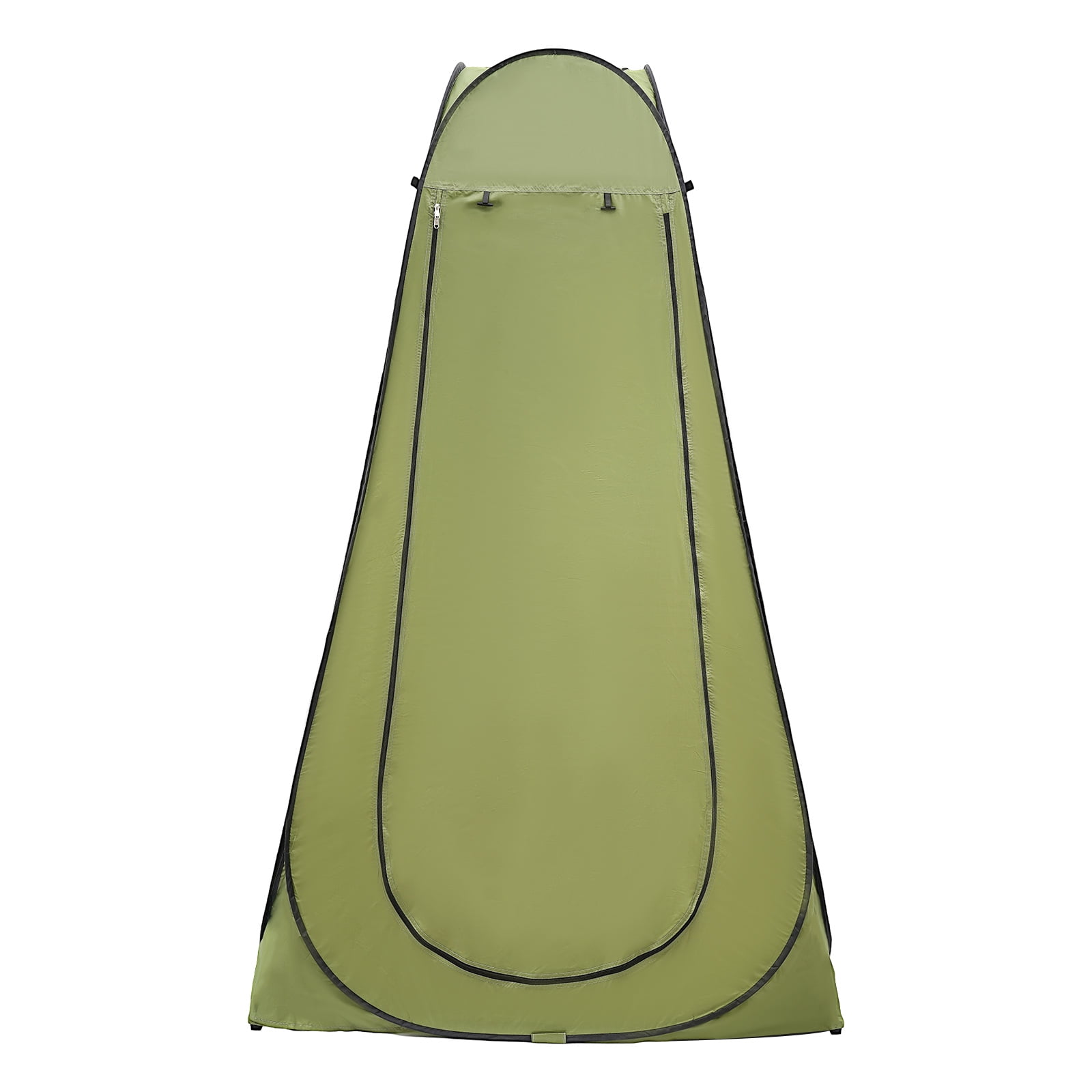 Instant Pop-Up Toilet Tent, 3.94x3.94x6.23ft Green Polyester, UV-Resistant Silver Layer, Dual Zipper Door & Mesh Window, Great for Outdoor Games/Model Changing