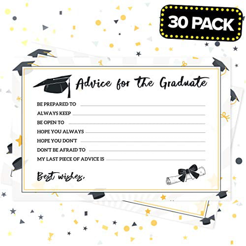 Joyousa Graduation Advice Cards 2020 30 Pack Bulk Graduation Party Supplies 2020 Blue White Gold Advice For The Graduate Graduation Party Favors Table Games Props Walmart Canada