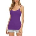 thumbnail image 3 of Roncen Women's Built-In Bra Camisole - Adjustable Strap Lounge Tank Top, Solid Color Soft Cotton Sleep Shirt with Light Support, 3 of 4