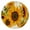 Beige Calligraphy Sunflower, variant on Yellow Sunflower Seed Pattern Round Fitted Tablecloth with Elastic Edge,Dining Table Cover Waterproof,Outdoor Round Tablecloth for Camping,Dining,Indoor and Outdoor