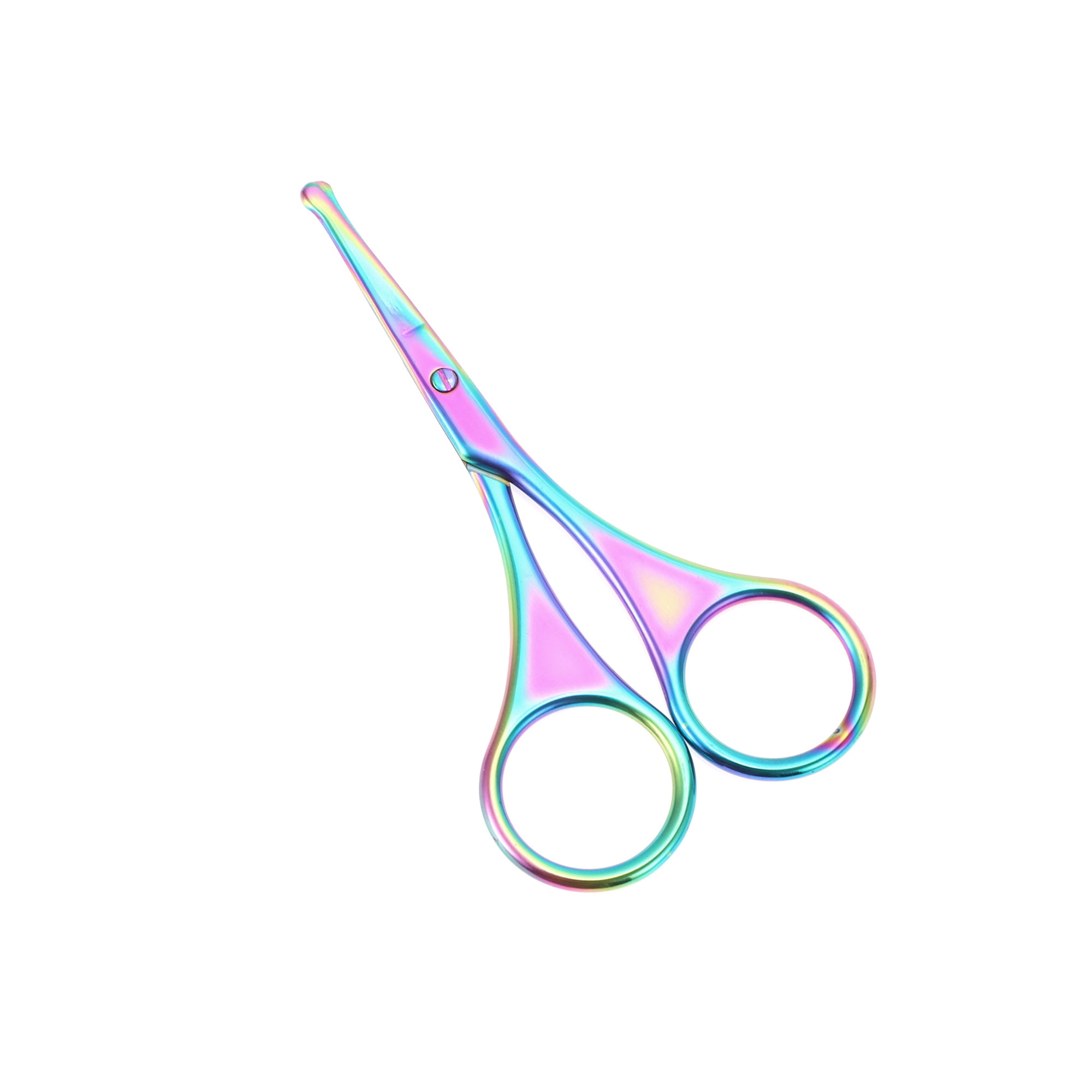Unique Bargains Round Eyebrow Trimmer Scissors Assorted Color for Grooming