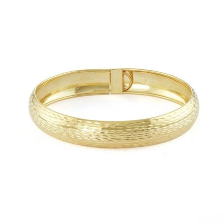 18kt Gold over Sterling Silver 12mm Diamond-Cut Bangle
