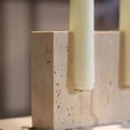 thumbnail image 5 of Vintage Candlestick Holder, 2 Holes Travertine Stone Candle Holder for Wedding,-Elegant Table Centerpiece A, 5 of 5