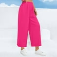 thumbnail image 4 of Clearance Deals Womens Yoga Pants Wide Leg Pants, Women's Sports Wide Leg Pants Solid Color Loose Straight Leg Pants Hot Pink M, 4 of 7