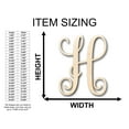 thumbnail image 2 of Unfinished Wood Monogram H Shape - Craft - up to 46" DIY 5" / 1/4", 2 of 3