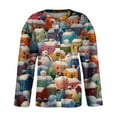thumbnail image 6 of WTOBBY Women's Fashion Printed Long Sleeve Knitted Cardigan Button Down Jacket, Christmas Themed Soft and Warm Cardigan for Casual and Holiday Wear,Blue L, 6 of 7