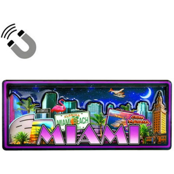 Miami Florida Dual Layer mdf magnet 2x4.5