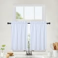 thumbnail image 2 of GlowSol Short Bathroom Curtain Soft Seersucker Microfiber Fabric with Bubble Textured Blackout Kitchen Curtains, White, 30"W x 24"L 2 Panels, 2 of 7