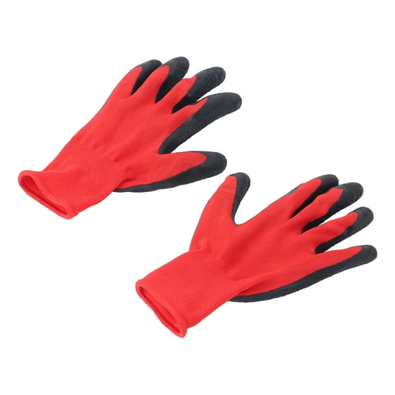 findmall Crinkle Latex Rubber Hand Coated Safety Work Gloves L-Size 12 Pairs Pack
