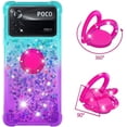 thumbnail image 3 of Slim Phone Case for Xiaomi Poco X4 Pro, Shiny Bling Quicksand Effect TPU Bumper Case with Four Corners Protection Cover for Xiaomi Poco X4 Pro, Blue Purple, 3 of 14