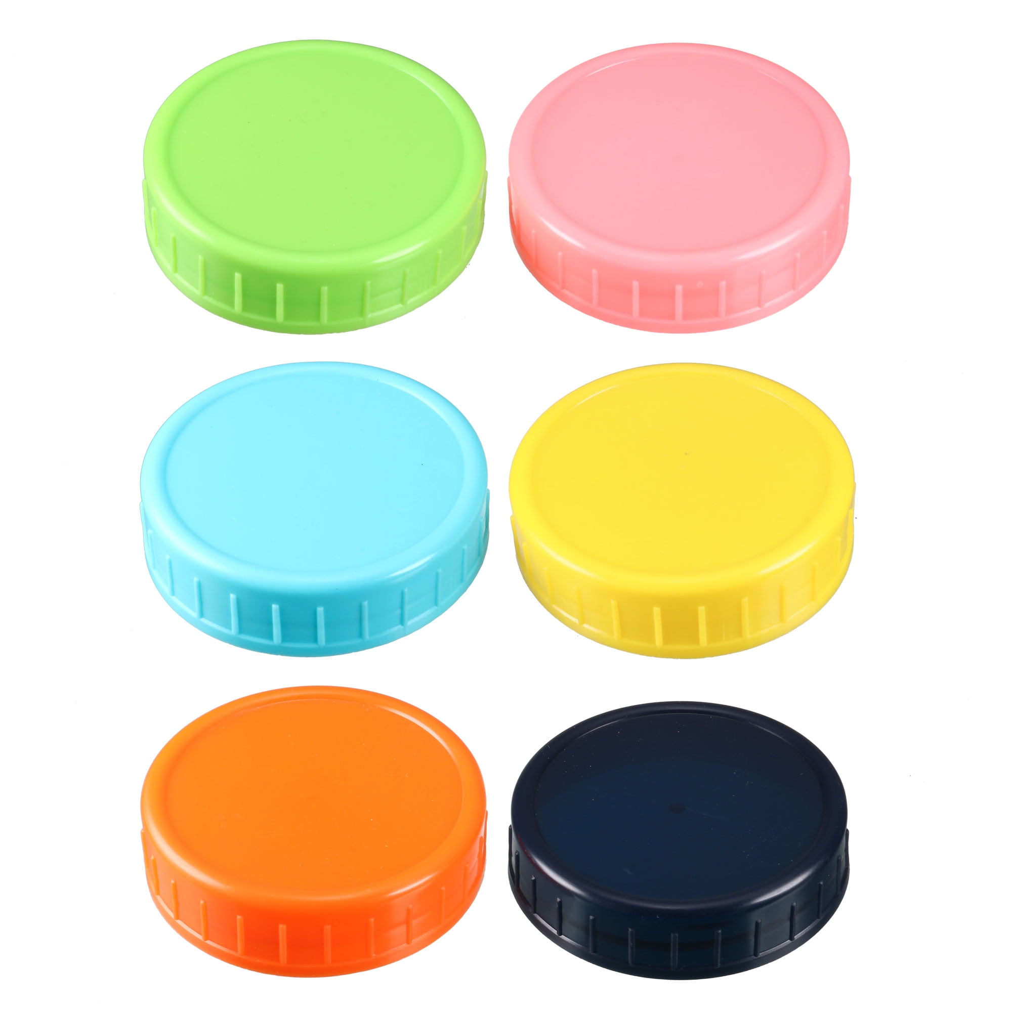 Uxcell Plastic Jar Lids Regular Mouth Canning Jars Lid Top Food Storage 6 packs