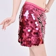 thumbnail image 6 of AGWOLF Sequin Skirt for Women Glitter Mermaid Mini Skirts Sparkly Belly Dance Hip Scarf Music Party Rave Wrap Skirt, 6 of 7