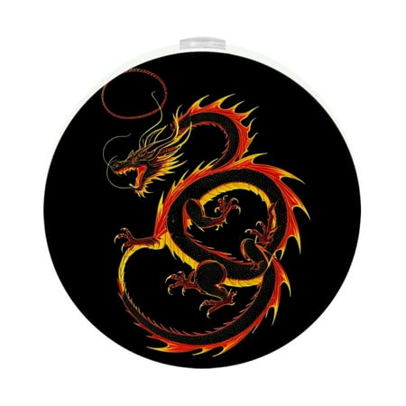 

Night Light Night Lights Plug into Wall 2-Pack Nightlight Plug in Night Light Dusk to Dawn Night Lamp Led Night Light for Adults Kids Room Artistic Dragon Golden Fire Flame