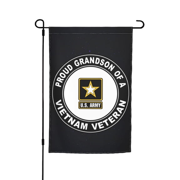 Us Army Proud Grandson Of A Vietnam Veteran Garden Flag 12x18 Inch Indoor Balcony Courtyard Outdoor Decorative Flag