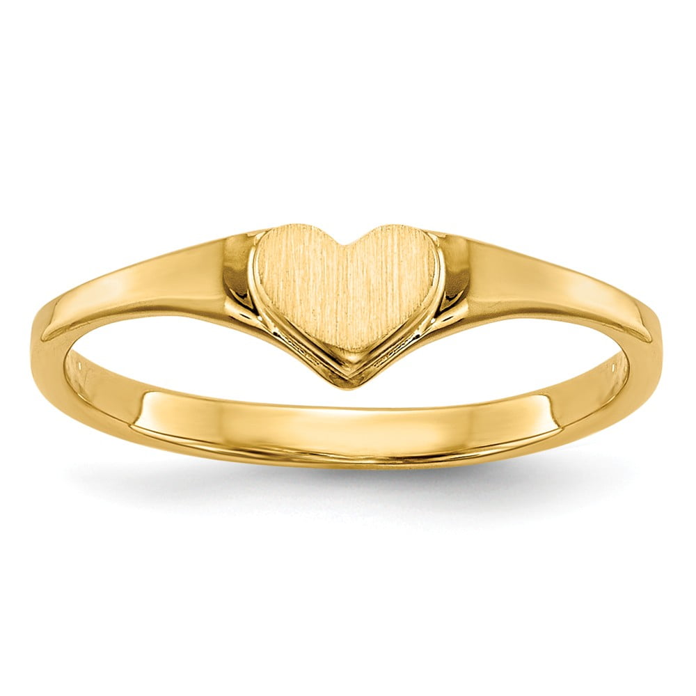 Discount Jewelers Real 14kt Yellow Gold Children's Heart Ring Size 3