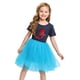thumbnail image 5 of Ropa de verano para niña, vestido de malla de manga corta con arcoíris morado, unicornio, para fiesta, 2 a 8 años, 2023, 5 of 5