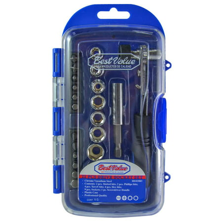 Best Value H0183003 Ratcheting Screwdriver Drive Socket and Bit  with Carrying Case  24 Piece (Best Value Driving Lights)