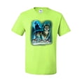 thumbnail image 2 of Wild Bobby, Wolf Howling At the Full Moon Wolf Pack Animal Lover Men's Graphic T-Shirt, Safety Green, 2XL, 2 of 3