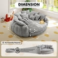 thumbnail image 4 of Aukfa 81" Oversized Round Chaise Lounge Sofa Bed, Modern Chenille Cloud Couch with Deep Seat, 14 Pillows, Assemble-Free, Light Gray, 4 of 9