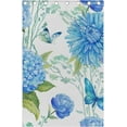 thumbnail image 4 of Coolnut Window Curtain Panels Watercolor Hydrangea Butterflies Grommet Top Room Darkening Thermal Insulated Blackout Window Treatment Drapes 2 Panels W55 x L84 In, 4 of 6