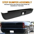 thumbnail interactive-video image 1 of Autodayplus Rear Step Bumper Steel W/ License Plate Lights – 99-06 Chevy Silverado GMC Sierra 1500, Black Powder Coat 1 of 3