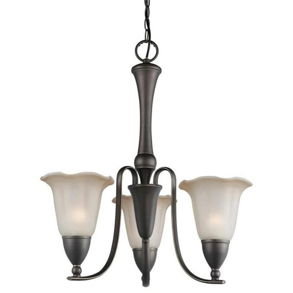 Woodbridge Lighting Kingston 3-light Steel & Glass Chandelier in Bronze