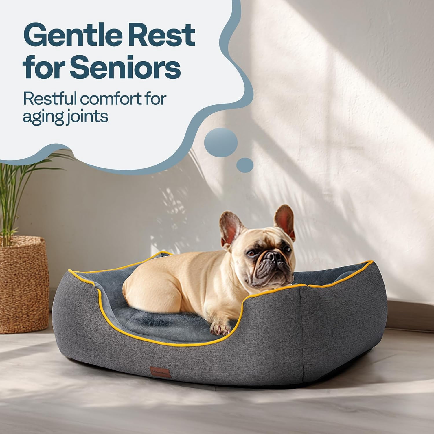 SPECSTAR Orthopedic Dog Bed for Small Dogs 28", Dual-Sided Cooling & Warming for All Seasons, Dual-Layer Interior Padding for Support and Softness, Waterproof & Heavy-Duty Non-Slip Bottom, Grey