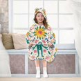 thumbnail image 7 of FORMRS Wearable Blanket Hoodie with Sleeves for Kids Cozy Flannel Sweatshirt, Abstract Floral, 7 of 7