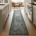 thumbnail image 3 of Hallway Runner Rug Vintage Washable Non-Slip Kitchen Rug Runner with Rubber Backing, Ultra-Thin Moroccan Boho Carpet Runner for Home Decor, 2 x 10 ft, Dark Gray, 1 Pack, 3 of 7
