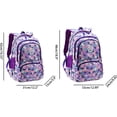 thumbnail image 2 of Waterproof School Backpack Set Fits 14" Laptop Backpack Daypack College School Bookbag with Lunch Box and Pencil Case (Geometric Printed，Purple), 2 of 8