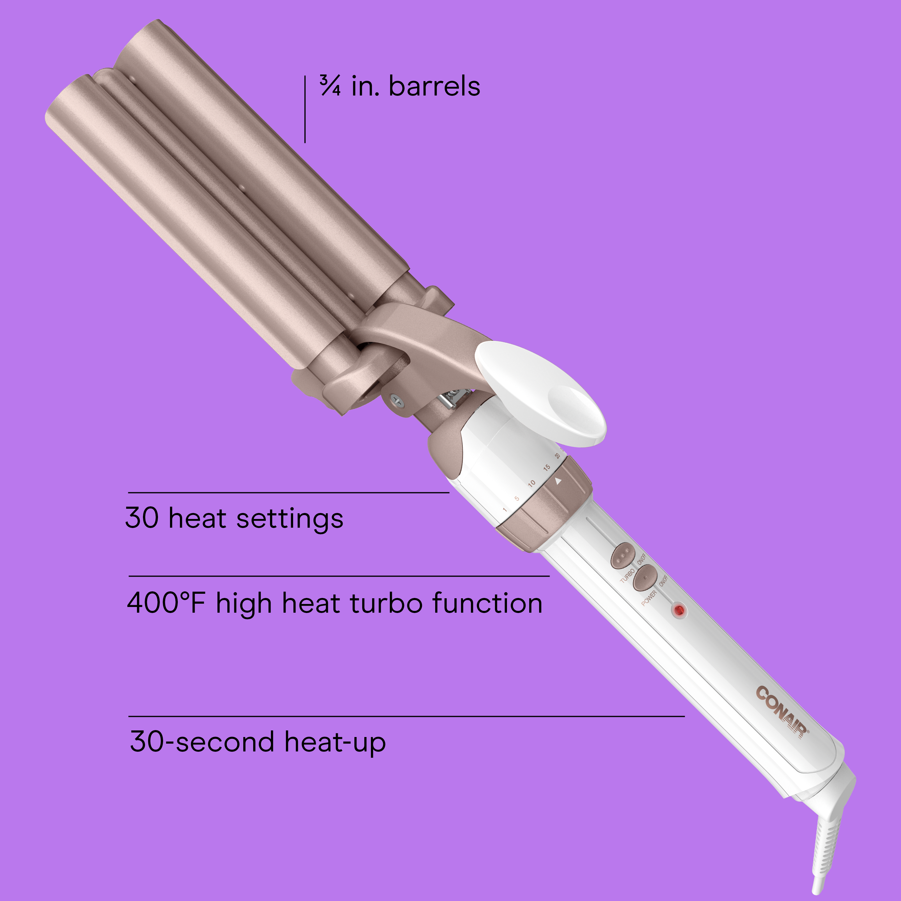 Conair Double Ceramic Triple Barrel Curling Iron photo 2