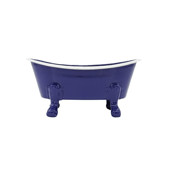 Foreside Home and Garden Blue Enamel Bathtub Soap Dish Planter Metal by Foreside Home & Garden