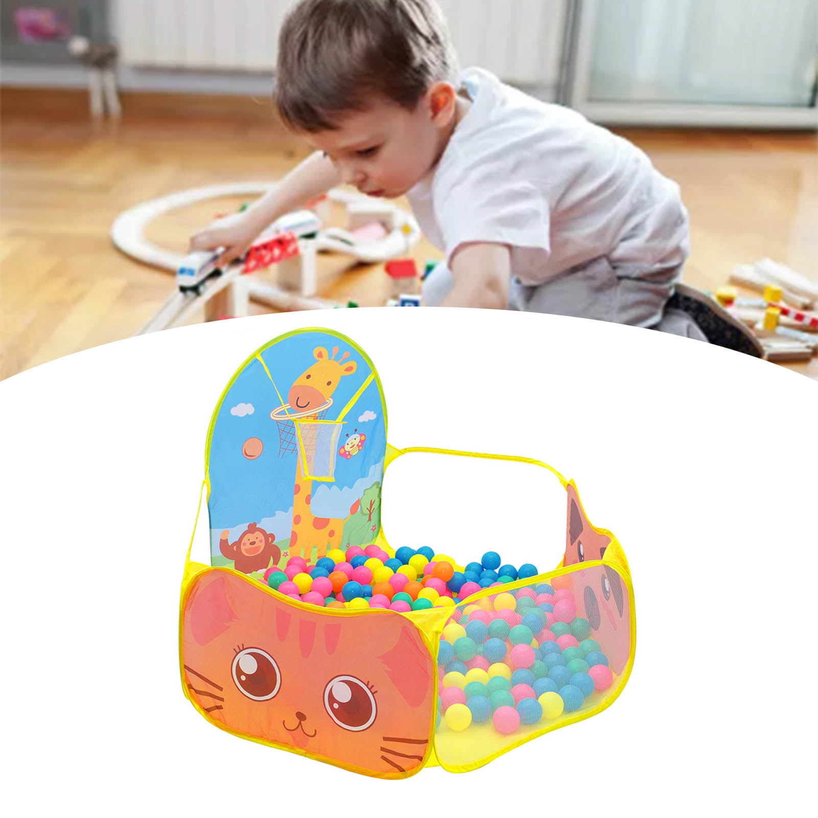 ZimiTeda Piscine à balles pliable pour chat et chien, pour tout-petits, avec bac à balles en plastique, pour filles et garçons, jeu d'extérieur, piscine à balles pour chien, 120 cm de large