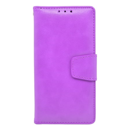 LG K7 Tribute 5 Folio Leather Wallet Pouch Case Cover Purple - Walmart.com