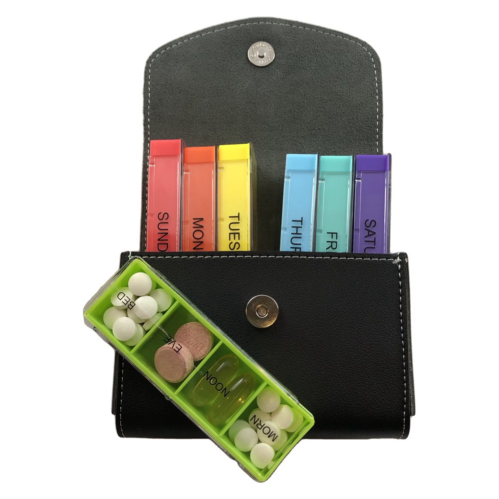 Pill Organizer Box Weekly Travel Case 7 Days Medicine Reminder